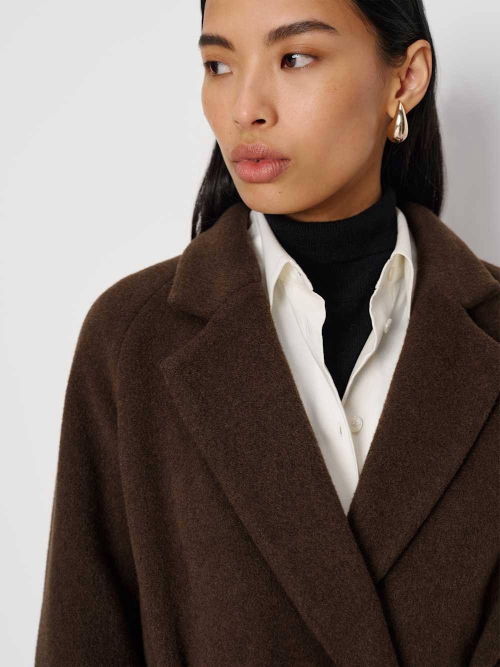 NWT Reformation Tula Oversized Coat in Brown Wool - Picture 3 of 4